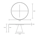 Ver imagem 3 de Mesa de Jantar Cone 80 Cm Base Madeira Freijó Tampo Freijó Rei Das Poltronas