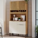 Ver imagem 2 de Cozinha Compacta Moscato 1 Gaveta 4 Portas 100% Mdf Amêndoa/off White - Rio Doce