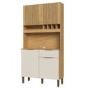 Ver imagem 1 de Cozinha Compacta Moscato 1 Gaveta 4 Portas 100% Mdf Amêndoa/off White - Rio Doce