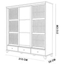 Ver imagem 2 de Guarda Roupa Casal Aton S05 3 Portas Correr 3 Gavetas Madeira Maciça Ipê Lyam Decor