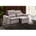 Ver imagem 1 de Sofá Retrátil e Reclinável 150 cm Classic Veludo Castor Chamby Móveis