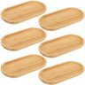 Kit 6 Bandejas Ovais 20x10cm Bambu Nature Lyor Travessa Cafézinho Petiscos Cozinha Lavabo - 1