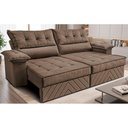 Ver imagem 1 de Sofá Retrátil e Reclinável 2,10m com Molas e Espuma D33 Thunder Velusoft Castor Cama Inbox