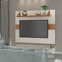 Painel Tv Maldivas 128x92cm Off White Prateleira 100cm Mdf Alta Resistência Fácil Limpeza - 4