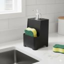 Ver imagem 2 de Dispenser Porta Detergente e Esponja Smile 650ml Preto Organizador de Pia