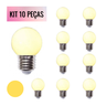 Kit 10 Lampada Led Bolinha 1w Branco Quente 3500k 127v - 2