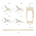 Ver imagem 4 de Espreguiçadeira Preguiçosa Adulto Dobrável Madeira Maciça Natural com Tecido - Listrado Azul