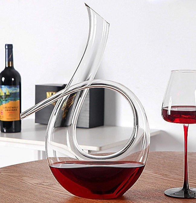 Decanter Design Curvo - Decantador Luxo de Vinho Tinto Laradore