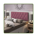 Ver imagem 1 de Cabeceira Almofadada para Cama Box Suspensa Paris 1,40 X 55 Rosa Suede