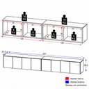 Ver imagem 4 de Rack para TV até 75 Polegadas com 8 Portas Suspenso 247cm Multimóveis MP1911 Madeirado