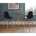 Ver imagem 1 de Mesa Bistrô Eames Eiffel Amêndoa com 2 Banquetas Pretas de Madeira