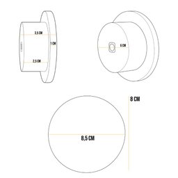 Kit 06 Pinos Suporte de Parede Madeira Preto Redondo Espelho Bolsa Cabide Decoração - Lyam Decor Pin - 5