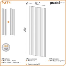 Painel Ripado Decorativo Mdf 223cm X 250cm Dalla Costa Cor:freijó - 3