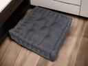 Ver imagem 2 de Almofada Turca Futon Cadeiras Bancos Áreas 40x40 Cm Cinza Escuro