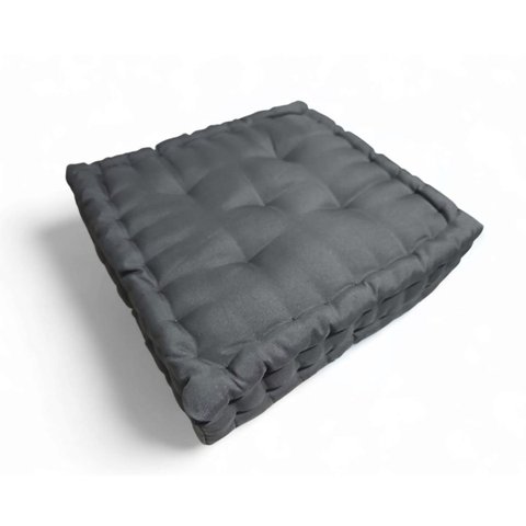 Almofada Turca Futon Cadeiras Bancos Áreas 40x40 Cm Cinza Escuro