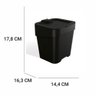 Lixeira Pia de Cozinha Slim Compacta 2,5 Lts com Tampa Preta - 4