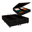 Ver imagem 1 de Cama Box Bau Queen Blindado Nature Preto 158x198