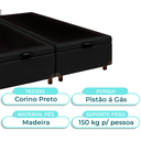 Ver imagem 2 de Cama Box Bau Queen Blindado Nature Preto 158x198