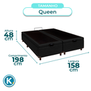 Ver imagem 4 de Cama Box Bau Queen Blindado Nature Preto 158x198