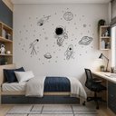 Ver imagem 3 de Adesivo Parede Quarto Menino Astronauta e Foguete