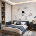 Ver imagem 2 de Adesivo Parede Quarto Menino Astronauta e Foguete