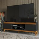 Ver imagem 1 de Rack Astúrias para Tv até 75 Polegadas Ripado 180 Cm 2 Portas e 2 Prateleiras Design Moderno -