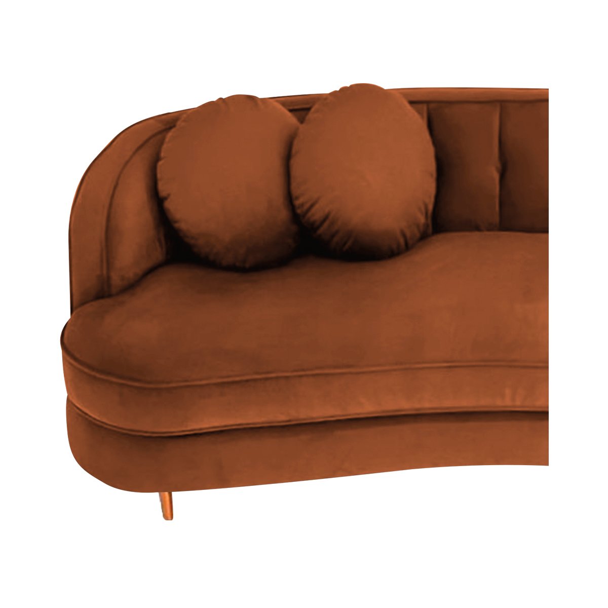 Sofá Curvo 3 Lugares Orgânico Sala Recepção Escritório Decorativo Luxo Panamá 185cm Suede - 5