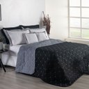 Ver imagem 2 de Kit Cobre Leito Dupla Face Casal Queen Bordado Renove Hipercal 400 Fios Preto Cinza