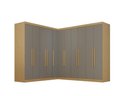 Ver imagem 2 de Guarda-Roupa Casal Modulado de Canto 11 Portas 4 Gavetas Multimóveis Madeirado/Cinza