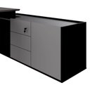 Ver imagem 6 de Mesa Diretor X com Armário Caixa de Tomadas e 3 Gavetas 200cm Tampo Cavado para Escritório Corporate