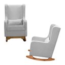 Ver imagem 2 de Poltrona de Leitura com Puff Retrô Linho Ds Home: Linho Cinza