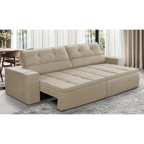 Sofá Retrátil e Reclinável 2 Lugares 1,70m com Molas Stella Suede Adonai Estofados
