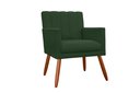 Ver imagem 2 de Kit 2 Poltronas Decorativa Cecília Suede Verde Pés Madeira Ms Decor