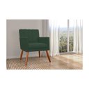 Ver imagem 4 de Kit 2 Poltronas Decorativa Cecília Suede Verde Pés Madeira Ms Decor