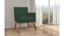 Ver imagem 4 de Kit 2 Poltronas Decorativa Cecília Suede Verde Pés Madeira Ms Decor