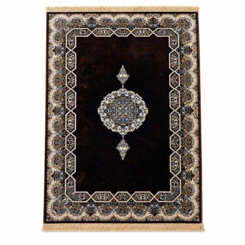 Tapete Persa Royal Marrom 200x300cm Fio Acetinado - Decoração para Quarto e Sala