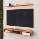 Ver imagem 4 de Painel Aconchego Off Cinamomo para Tvs até 50 Polegadas Nicho Prateleira Suporte Sala Quarto Moderno