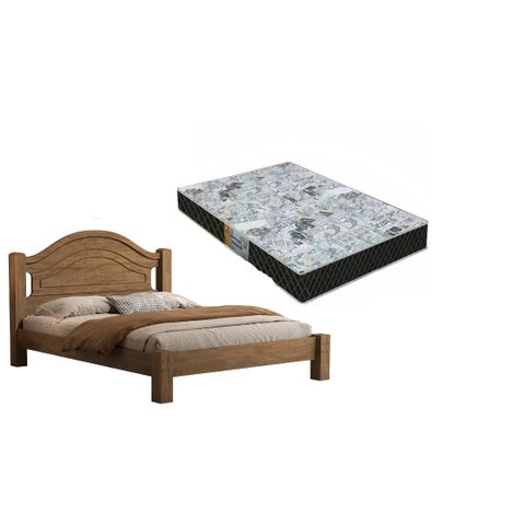 Cama Casal Isis 100% Mdf para Colchão -super Reforçada -basoto C/ Colchão Casal D23 Gazin:castanho