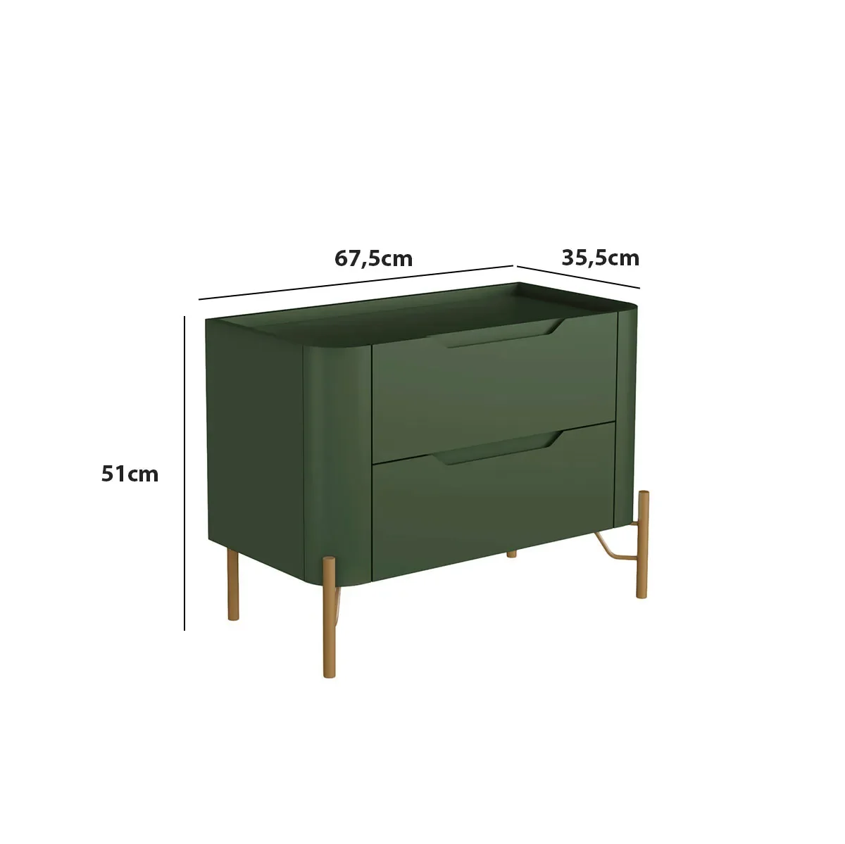 Ver imagem 3 de Mesa de Cabeceira 2 Gavetas L67,5 X A51cm Mdf