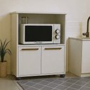 Ver imagem 2 de Balcão para Microondas Armário Multiuso Madu Feito em Mdf Branco