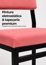 Ver imagem 5 de Cadeira Jantar Estofado Aço Preto Kit 2 Cadeira Bossa -Rosa Chá