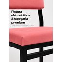 Ver imagem 5 de Cadeira Jantar Estofado Aço Preto Kit 2 Cadeira Bossa -Rosa Chá