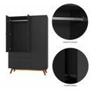 Ver imagem 4 de Guarda Roupa Solteiro Retro 3 Portas 3 Gavetas Versalhes 