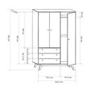 Ver imagem 3 de Guarda Roupa Solteiro Retro 3 Portas 3 Gavetas Versalhes 