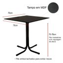 Ver imagem 4 de Conjunto Mesa de Jantar Quadrada Preta com 4 Cadeiras Estofada Off-white Encosto Madeira Urban