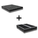 Ver imagem 1 de Cama Box Casal 138 Bipartido Tecido Preto com Colchão D20 Tampo Preto 12cm