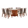 Conjunto Sala de Jantar Mesa Pietra 135x135cm com 8 Cadeiras Kioto LJ Móveis - 2