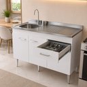 Ver imagem 6 de Balcão para Pia da Cozinha 120cm Menu Móveis Branco