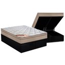 Ver imagem 1 de Cama Box Baú King: Colchão Molas Ensacadas Castor Pocket Revolution Híbrido + Base CRC Suede Black(1