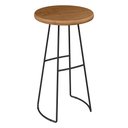 Ver imagem 5 de Kit Mesa Bistrô Redonda e 4 Banquetas Alta Astra com Encosto Base Metálica - Pallazio